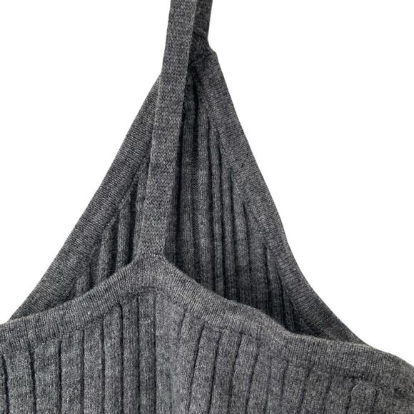 7 For All Mankind Gray NWTs Ribbed Knit Sweater Midi Dress size large - Picture 6 of 8